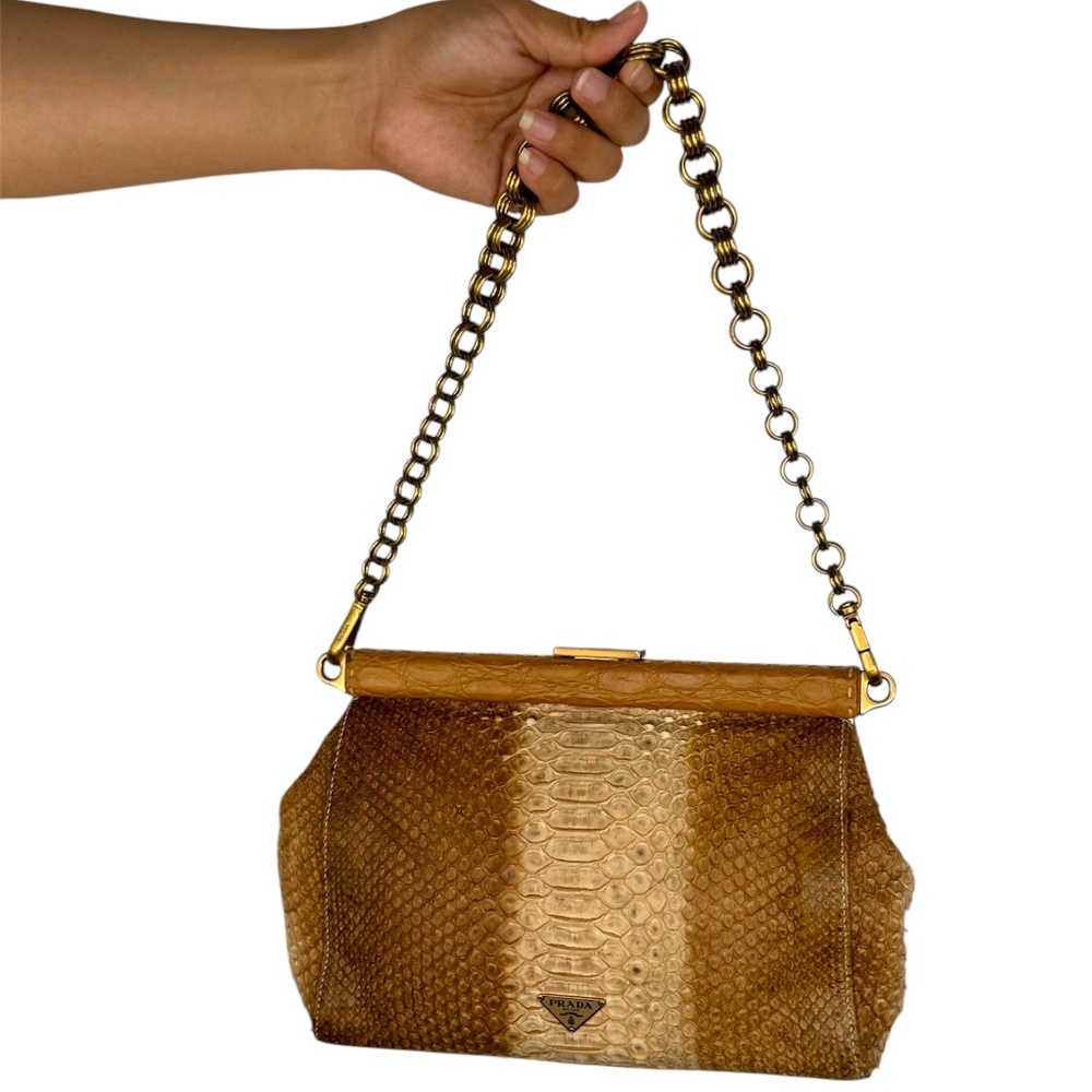 PRADA PYTHON CROCODILE FRAME BAG